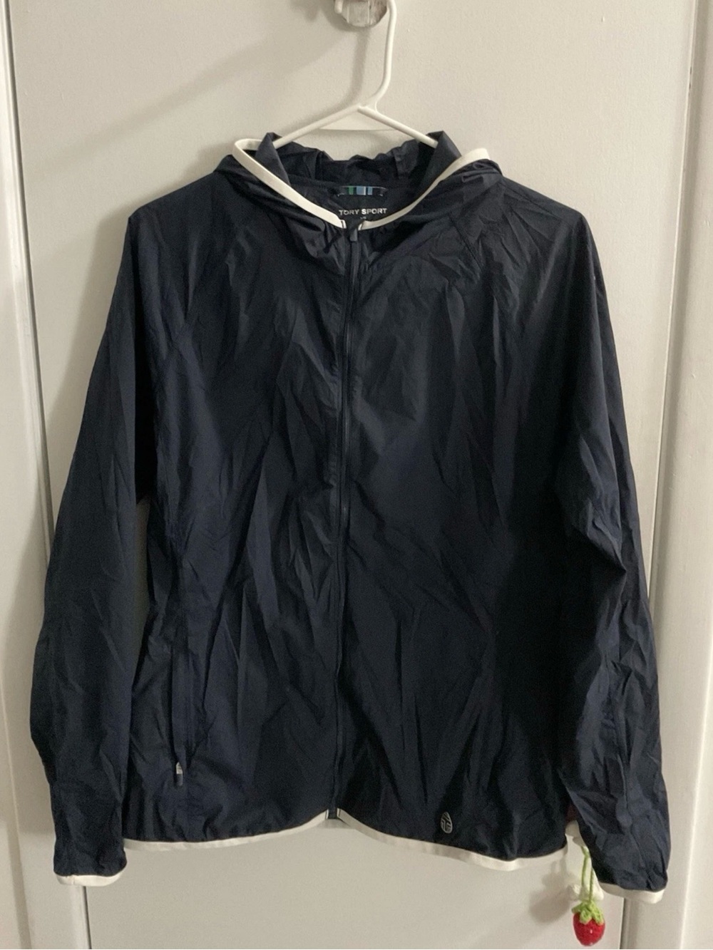 Tory Sport Navy Windbreaker Nylon Jacket Athletic Athleisure